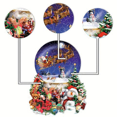 Santa Claus Elk Wooden Jigsaw Puzzle Christmas Gift
