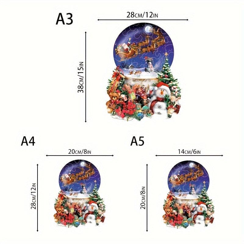 Santa Claus Elk Wooden Jigsaw Puzzle Christmas Gift