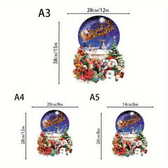 Santa Claus Elk Wooden Jigsaw Puzzle Christmas Gift