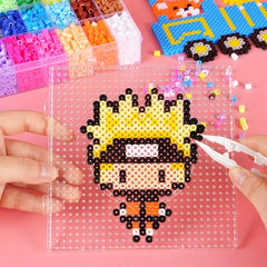 Large Clear Plastic Fuse Beads Pegboards 2 Tweezers Creative DIY Jewelry Craft