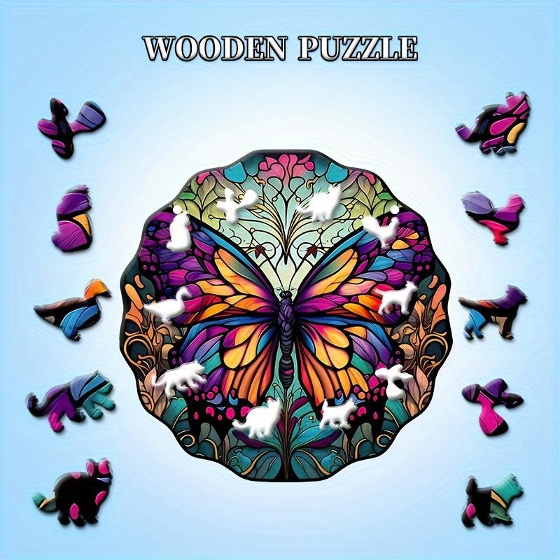 Butterfly Wooden Puzzle High Irregular Shape Animal Puzzle
