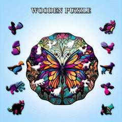 Butterfly Wooden Puzzle High Irregular Shape Animal Puzzle