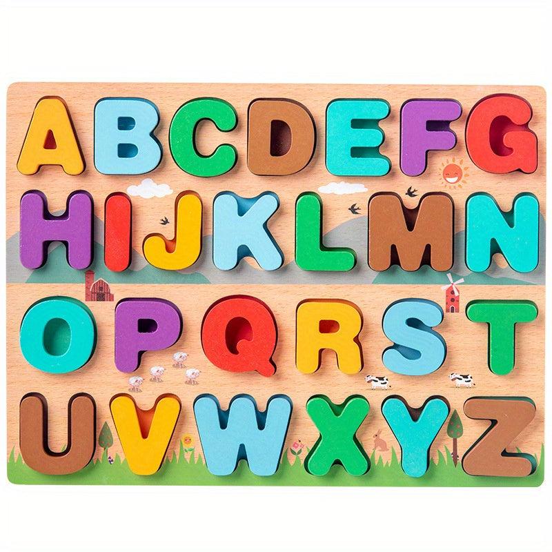 Montessori Numbers & Letters Shape Cognitive Puzzle Board