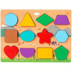 Montessori Numbers & Letters Shape Cognitive Puzzle Board