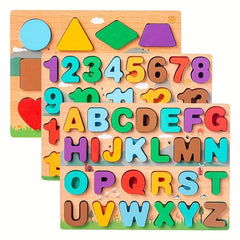 Montessori Numbers & Letters Shape Cognitive Puzzle Board