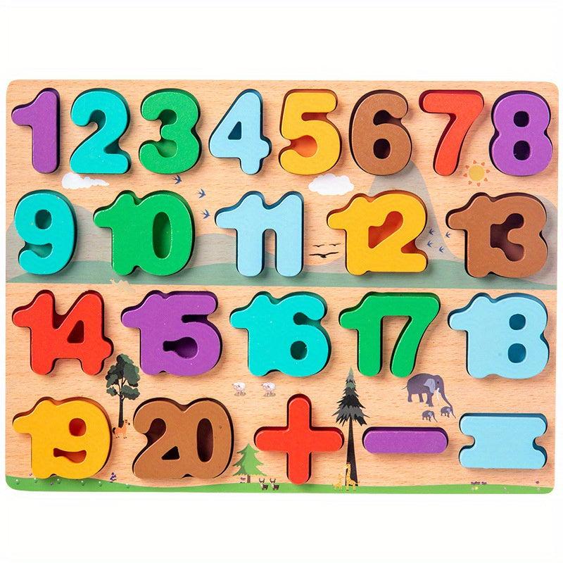 Montessori Numbers & Letters Shape Cognitive Puzzle Board