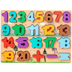 Montessori Numbers & Letters Shape Cognitive Puzzle Board