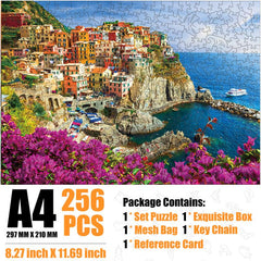 Romantic Coastal Town Wooden Puzzle Classic Adult Toy