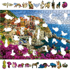 Romantic Coastal Town Wooden Puzzle Classic Adult Toy