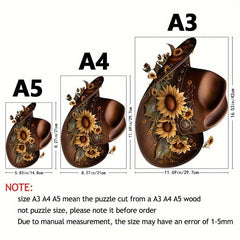 Western Cowboy Hat Wooden Puzzle - Challenging Animal Shaped Brain Teaser