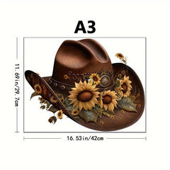 Western Cowboy Hat Wooden Puzzle - Challenging Animal Shaped Brain Teaser