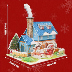 3D Jigsaw Puzzle Christmas Train Model Toy Gift Building Blocks