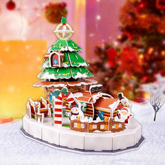 3D Jigsaw Puzzle Christmas Train Model Toy Gift Building Blocks