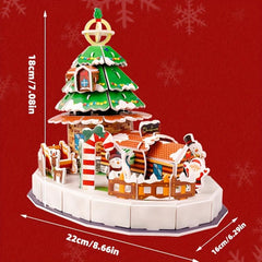 3D Jigsaw Puzzle Christmas Train Model Toy Gift Building Blocks