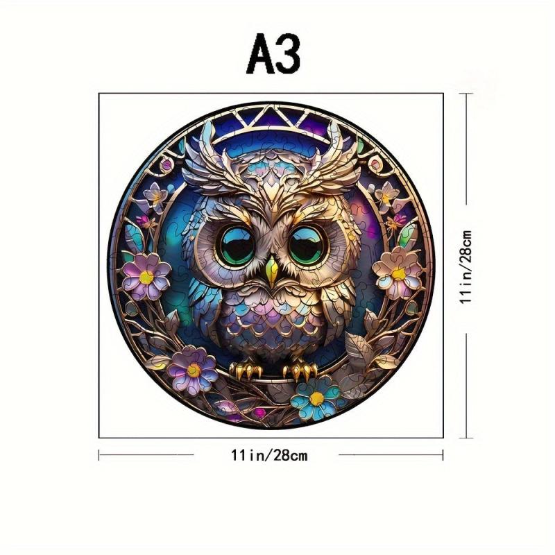 Window Owl Wooden Puzzle Difficult Magic Puzzle Toy Irregular Animal Shape