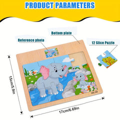 Wooden Puzzle Kids Cartoon Animals Vehicle Jigsaw Baby Montessori Educational