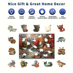Wooden Puzzles Game Autumn Mountains Jigsaw Toy Adults