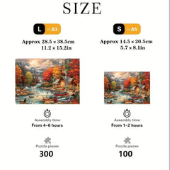 Wooden Puzzles Game Autumn Mountains Jigsaw Toy Adults