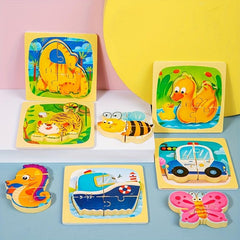 3D Cartoon Puzzle Toy for Kids, Educational Brain Teaser Game
