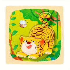 3D Cartoon Puzzle Toy for Kids, Educational Brain Teaser Game
