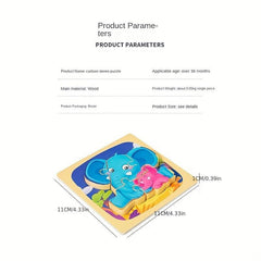 3D Cartoon Puzzle Toy for Kids, Educational Brain Teaser Game