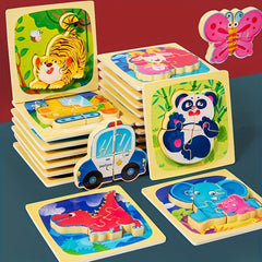 3D Cartoon Puzzle Toy for Kids, Educational Brain Teaser Game