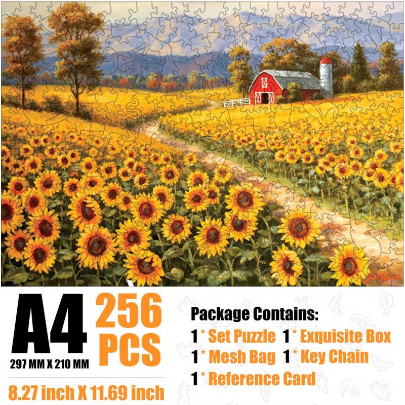 Sunflower Small Town Wooden Puzzle Educational DIY Crafts