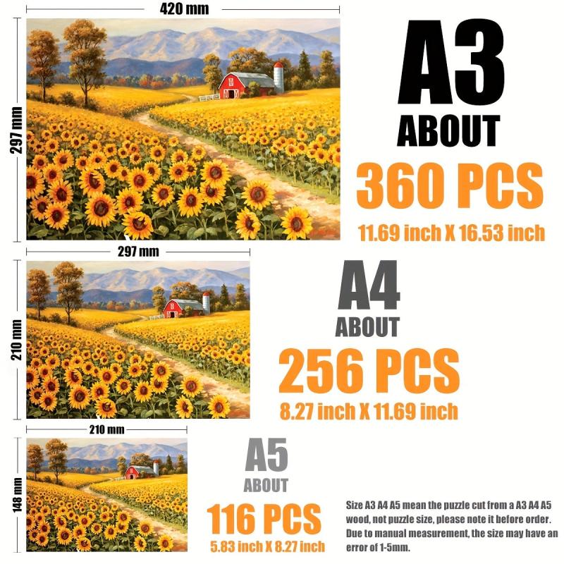Sunflower Small Town Wooden Puzzle Educational DIY Crafts