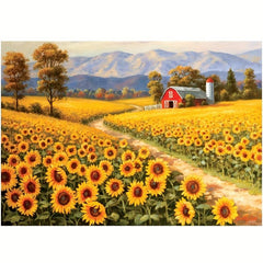 Sunflower Small Town Wooden Puzzle Educational DIY Crafts