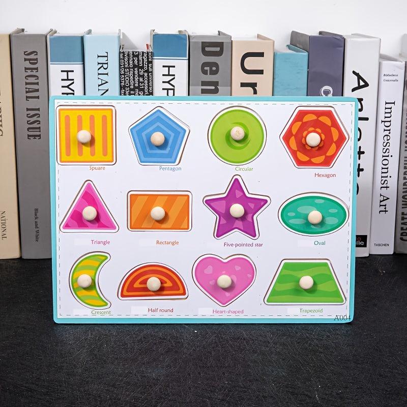 Wooden Shape Matching Puzzle Hand Scratch Board