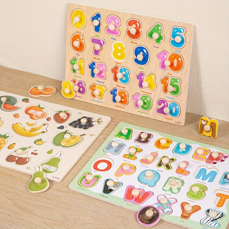 Wooden Shape Matching Puzzle Hand Scratch Board