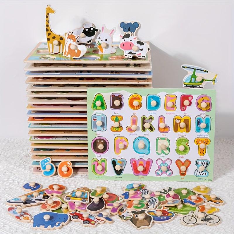 Wooden Shape Matching Puzzle Hand Scratch Board