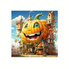 Pumpkin Wood Jigsaw Puzzle - Halloween DIY Educational Toy
