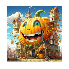 Pumpkin Wood Jigsaw Puzzle - Halloween DIY Educational Toy