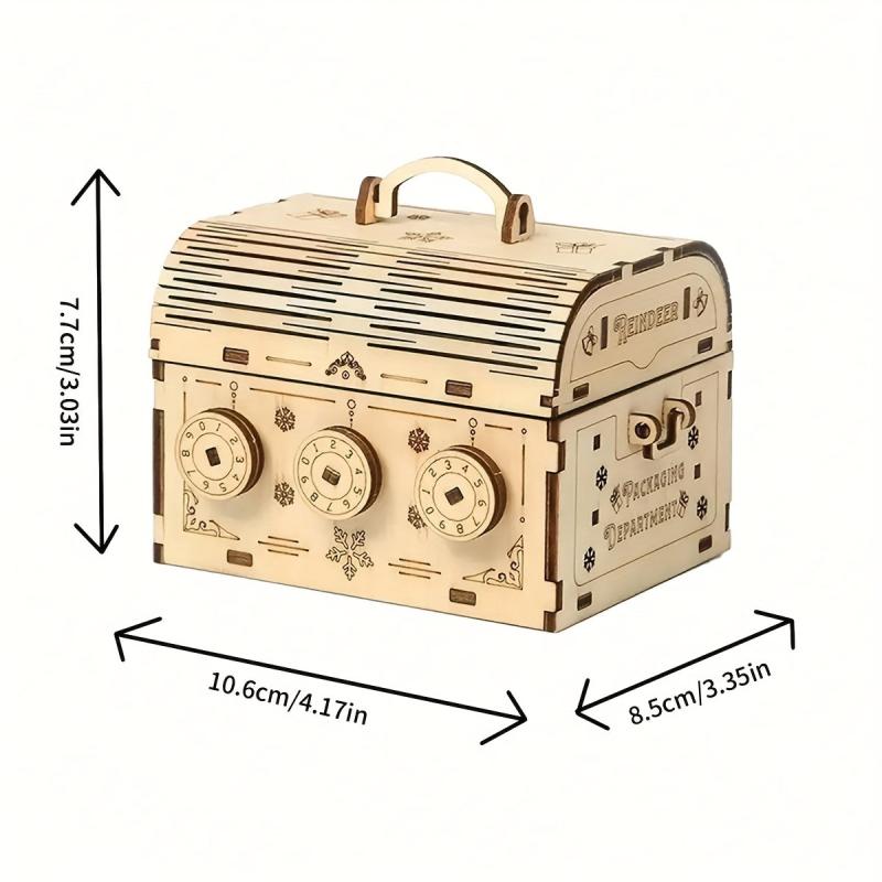 3D Wooden Puzzle DIY Treasure Box Model Building Kit for Adult