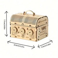 3D Wooden Puzzle DIY Treasure Box Model Building Kit for Adult