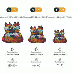 Fox Wooden Puzzle Educational Toy For Adults Unique Irregular Animal Shape