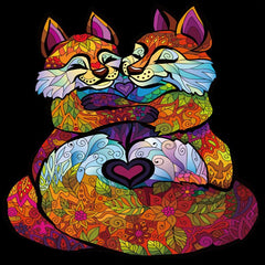 Fox Wooden Puzzle Educational Toy For Adults Unique Irregular Animal Shape