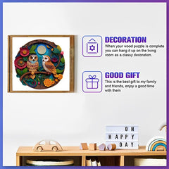 Owl Couple Wooden Puzzle Animal Jigsaw Educational Toy