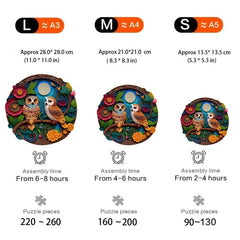 Owl Couple Wooden Puzzle Animal Jigsaw Educational Toy