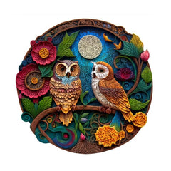 Owl Couple Wooden Puzzle Animal Jigsaw Educational Toy