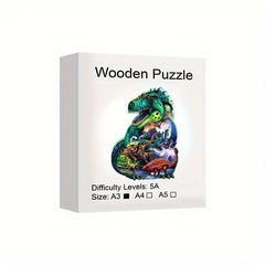 Wooden Decompression Puzzle Dragon Alien Animal Irregular Toy