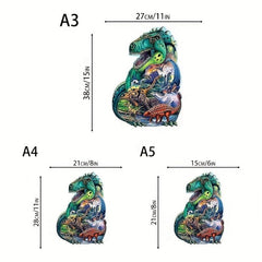 Wooden Decompression Puzzle Dragon Alien Animal Irregular Toy