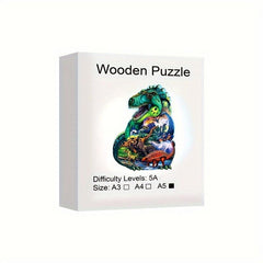 Wooden Decompression Puzzle Dragon Alien Animal Irregular Toy