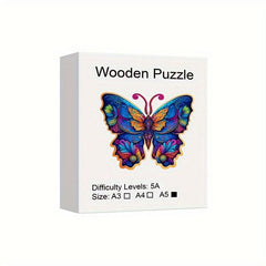 Colorful Butterfly Wooden Jigsaw Puzzles For Adult Unique Animals Shaped Pieces