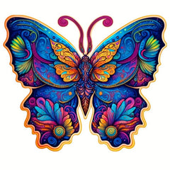Colorful Butterfly Wooden Jigsaw Puzzles For Adult Unique Animals Shaped Pieces