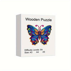Colorful Butterfly Wooden Jigsaw Puzzles For Adult Unique Animals Shaped Pieces