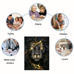 Wooden Lightning Lion Irregular Puzzle Toy Gift Wrap