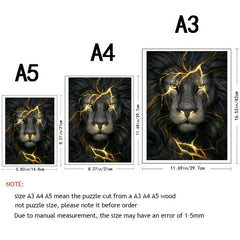 Wooden Lightning Lion Irregular Puzzle Toy Gift Wrap