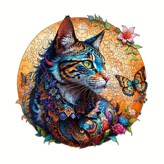 Cat Wooden Jigsaw Puzzle Animal Shape Wood Puzzle Gift